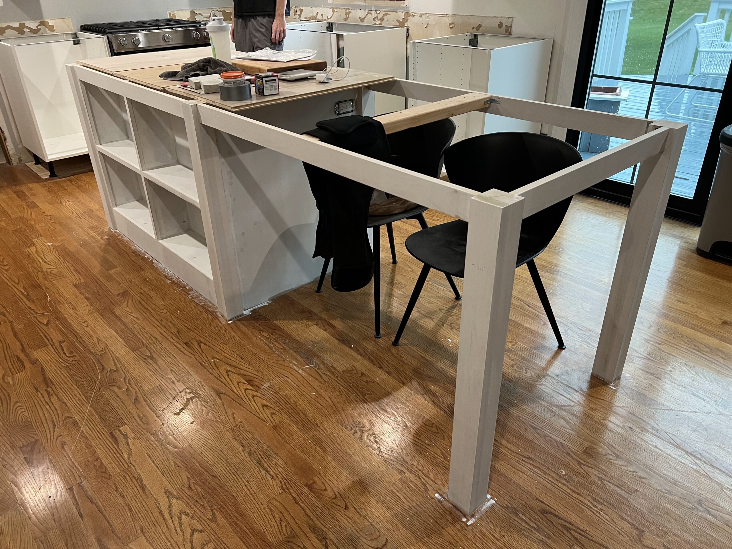 Kitchen island primed