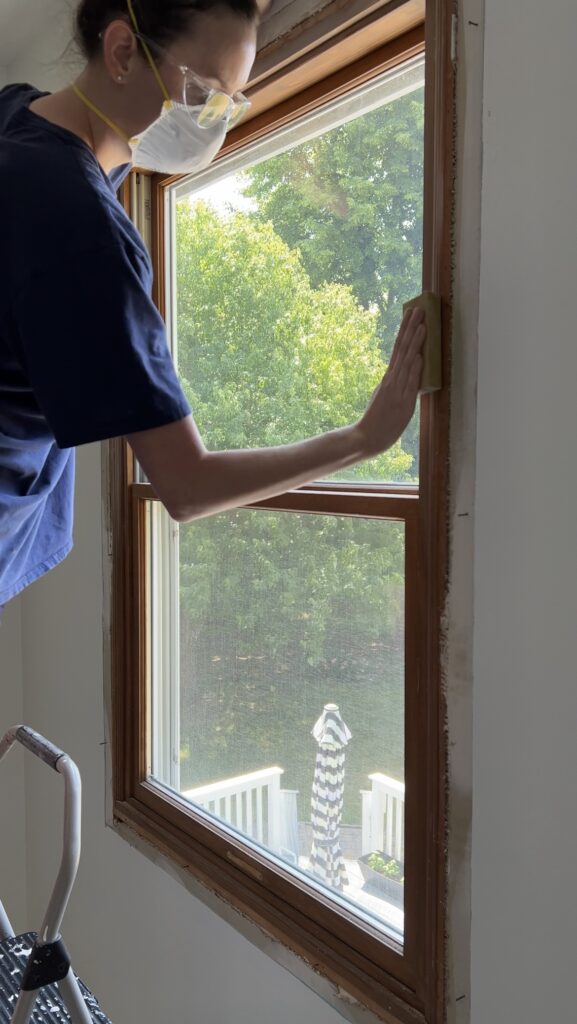 sanding the windows