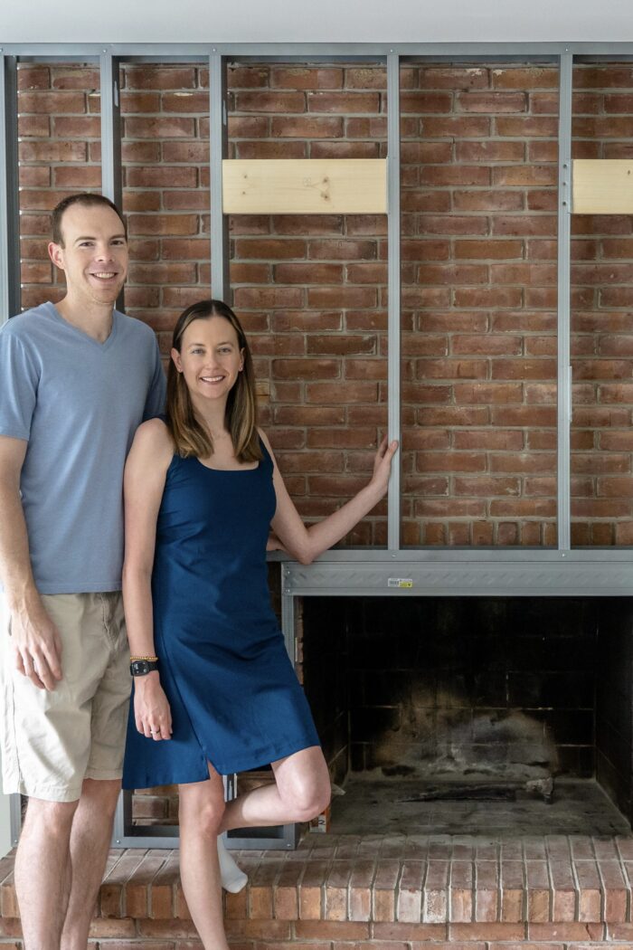 FRAMING OVER OUR EXISTING BRICK FIREPLACE