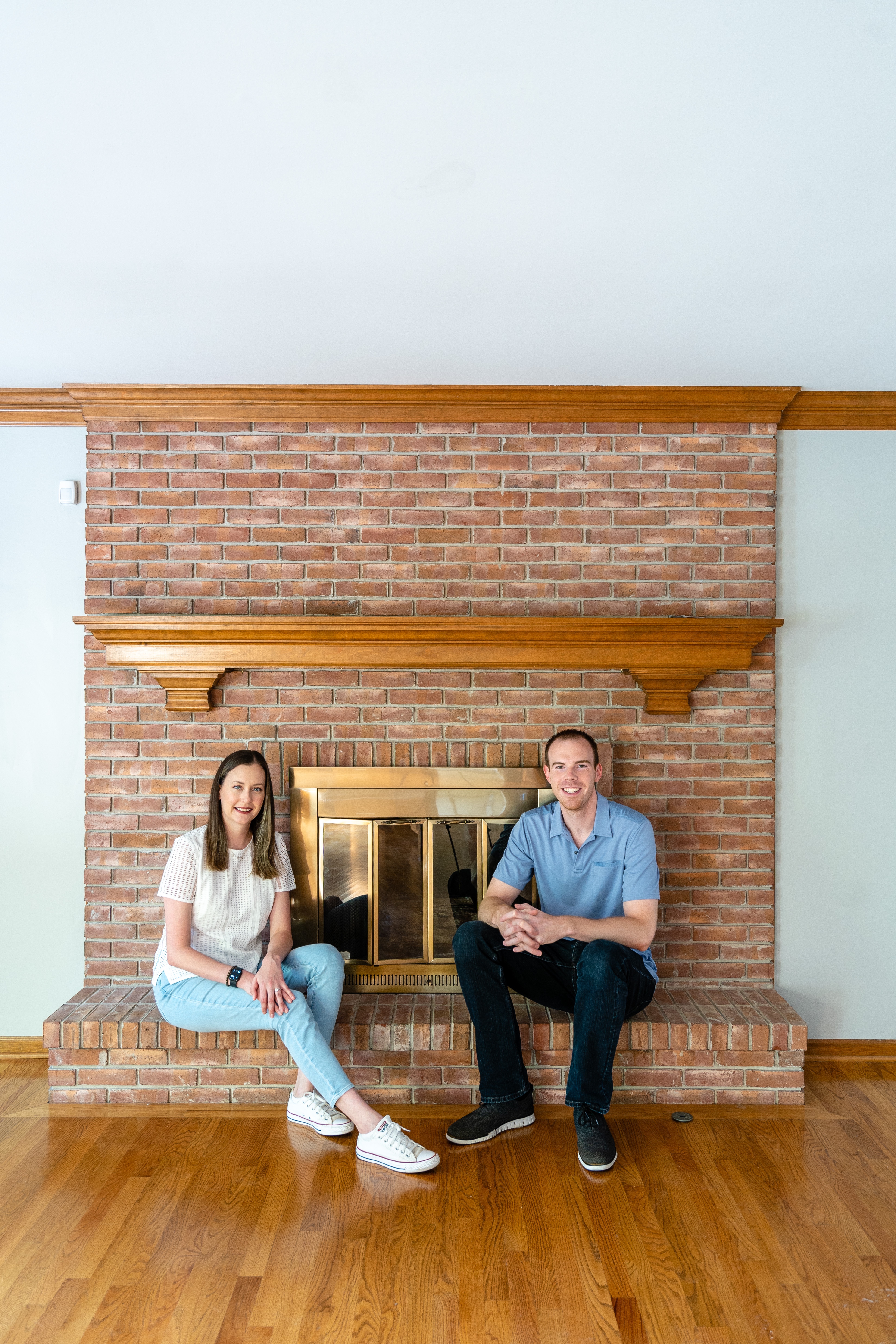 before photo fireplace