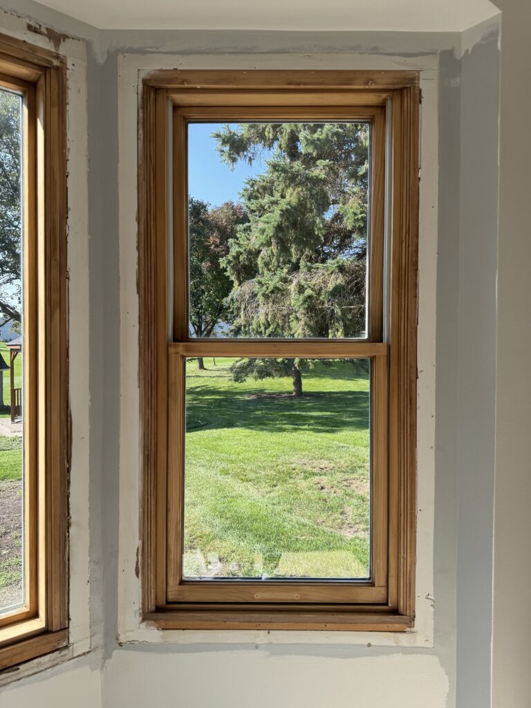 staining wood windows black