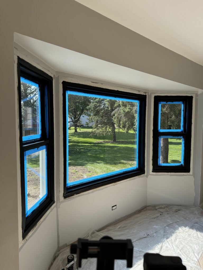 staining wood windows black